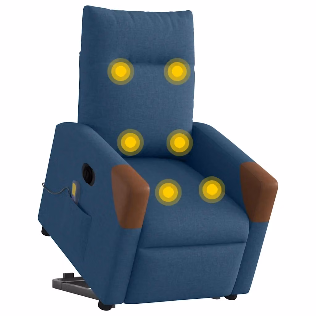 Poltrona Alzapersona Elettrica Reclinabile vidaXL in Tessuto Blu o Marrone con Supporto per Senior – 2