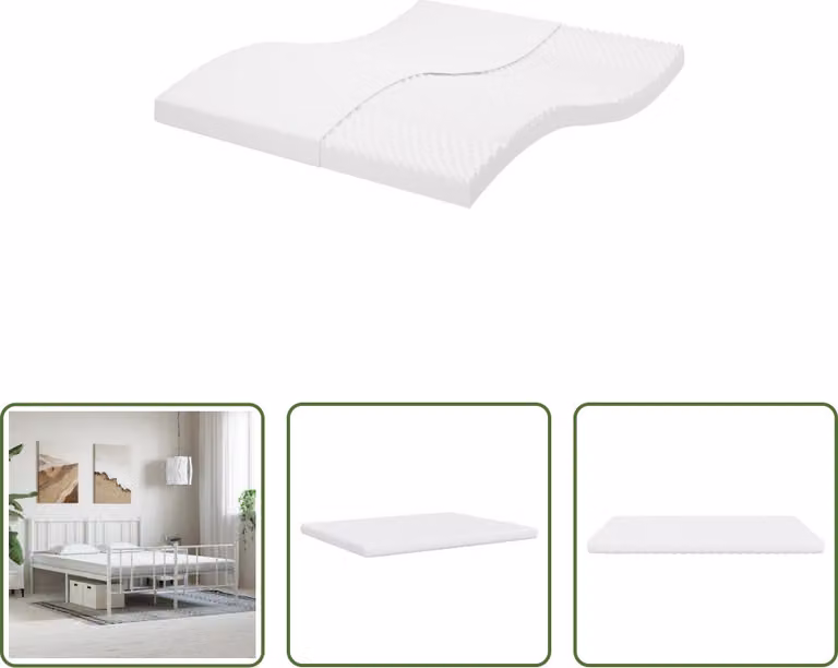 The Living Store Materasso in schiuma Bianco 180x200 cm a 7 zone livello di rigidità 20 ILD