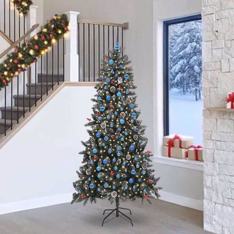Maison Exclusive - Albero di Natale artificiale verde, 240 cm, in PVC, plastica e acciaio