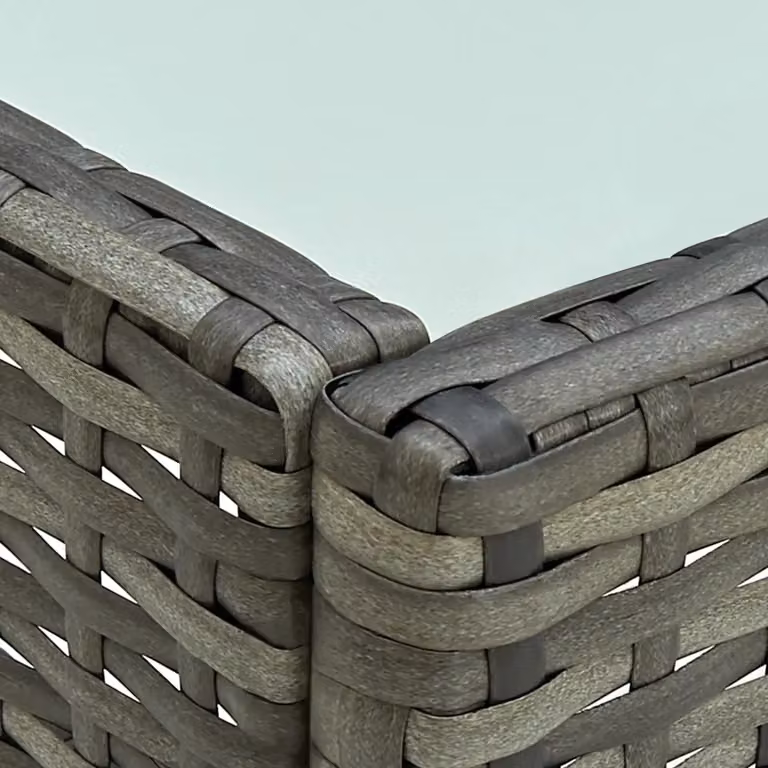 Set da giardino moderno vidaXL composto da divano 2 posti, poltrona lounge e tavolino da caffè con cuscini in tessuto grigio e struttura in metallo verniciato a polvere