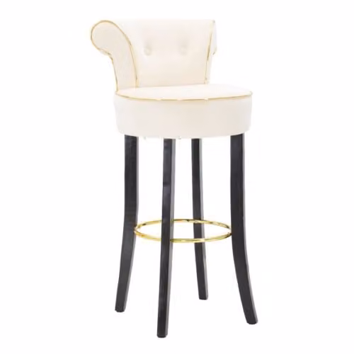 Sgabelli Alti SGABELLO BAR LUXY CREMA CM 46X48X96 Mauro Ferretti
