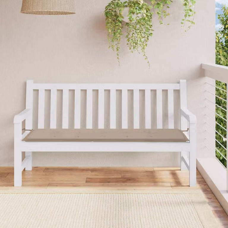 vidaXL Cuscino per Panca Rettangolare Grigio Beige in Tessuto Oxford Idrorepellente e Traspirante L: 150 cm, P: 50 cm, H: 3 cm