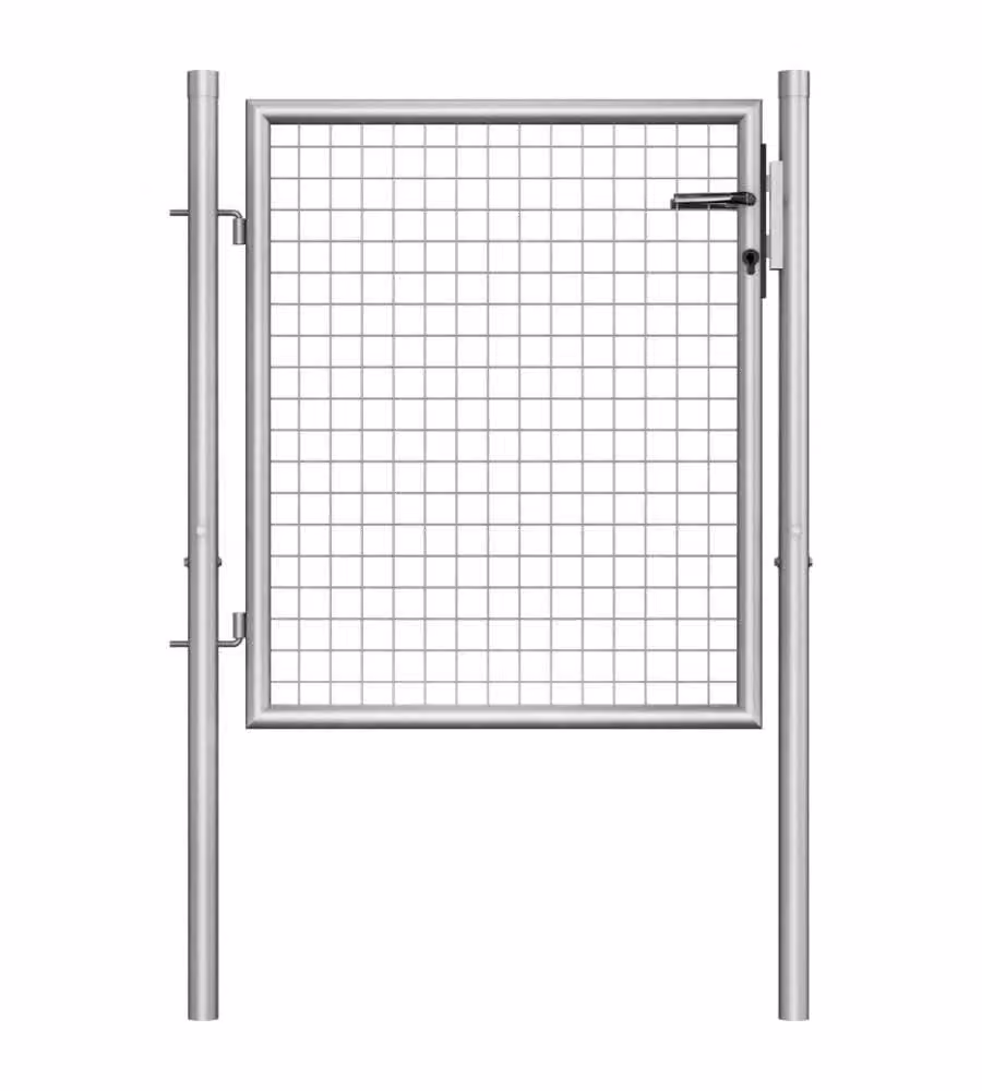 Cancello per Giardino in Acciaio Zincato 105x125cm Argento
