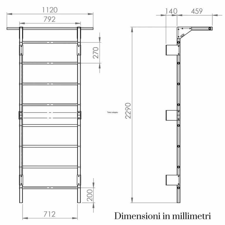 Barre a muro con barra per trazioni Barra per trazioni Attrezzi da palestra Parete per palestra fitness Struttura per arrampicata fino a 250 kg Palestra Attrezzatura sportiva per adulti Palestra domestica