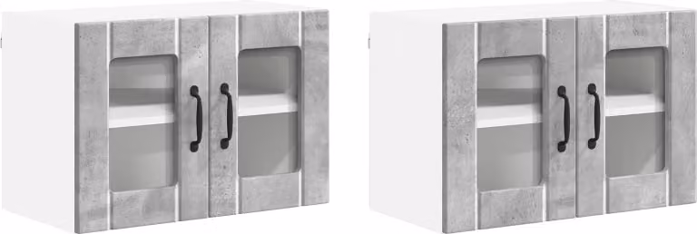 Mobile in vetro da parete LUCCA 2 pcs Grigio Cemento