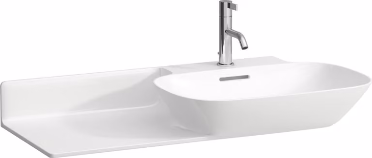 LAUFEN INO lavabo, 1 trou pour robinet, avec trop-plein, tablette céramique à gauche, 900x450mm, H8133010001041, H8133010001041