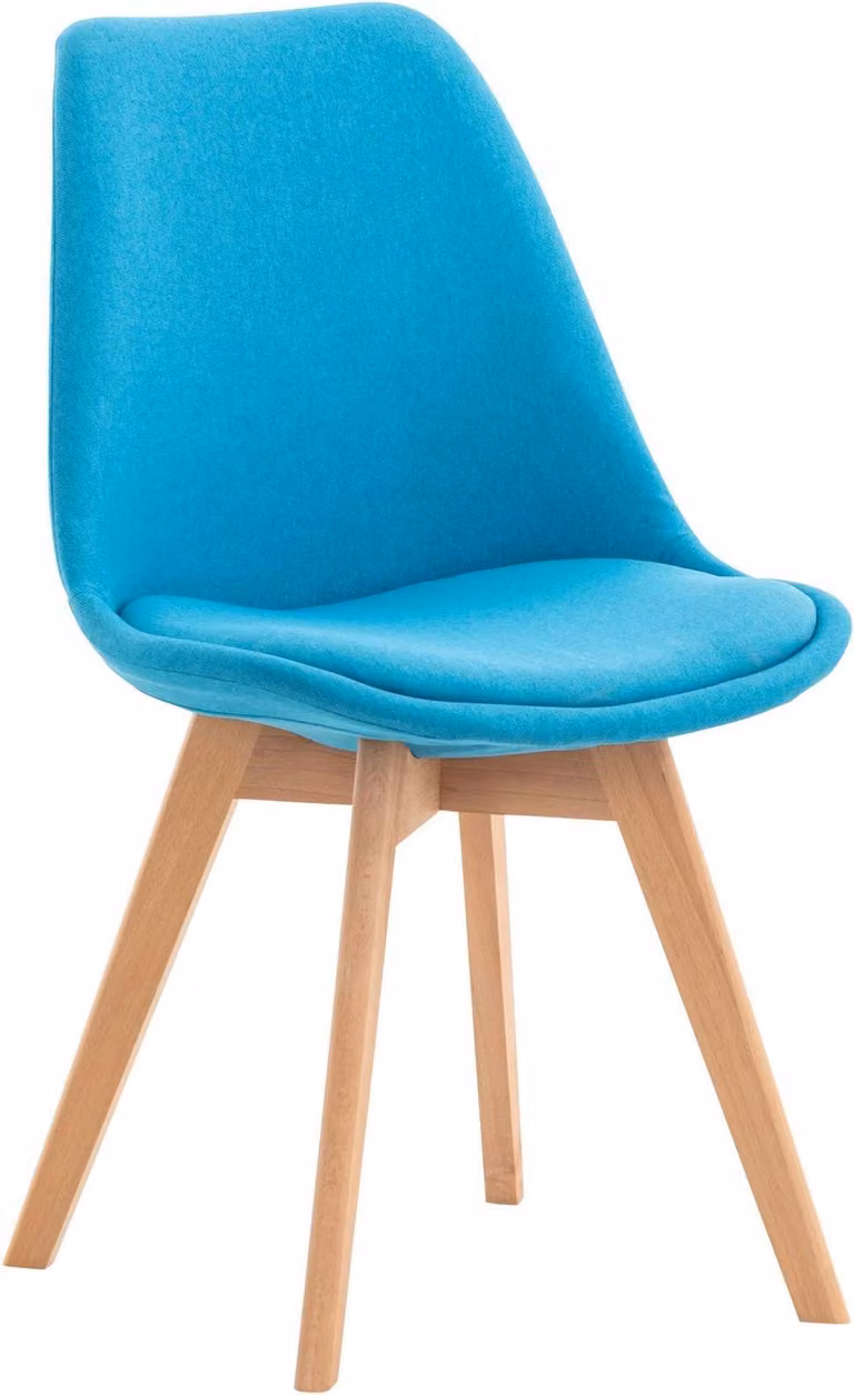 Confortevole sedia da pranzo - Sedia da cucina - Imbottitura di facile manutenzione | Colore: turchese | Materiale: polvere