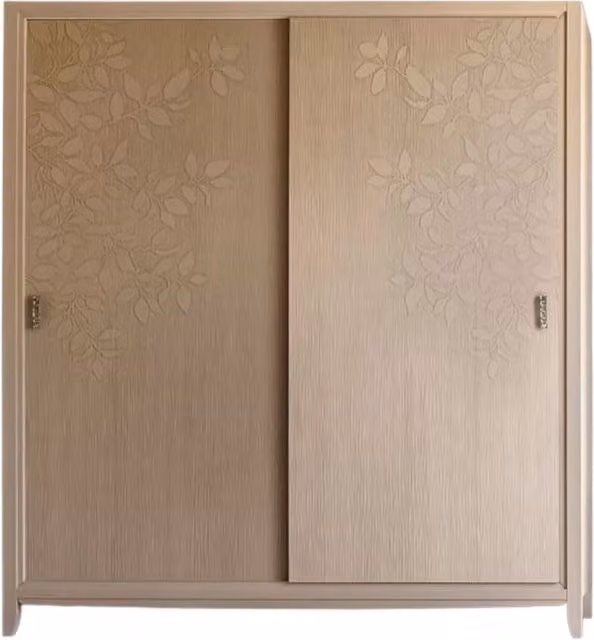 Armadio con 2 ante scorrevoli in legno con decoro floreale Mobili 2G L/P/H: 200 x 64 x 220 cm – 3