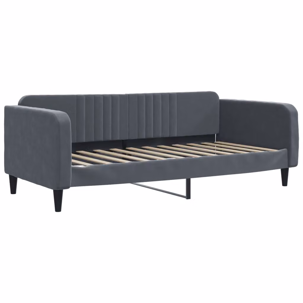 Letto da Giorno Grigio Scuro 90x200 cm in Velluto