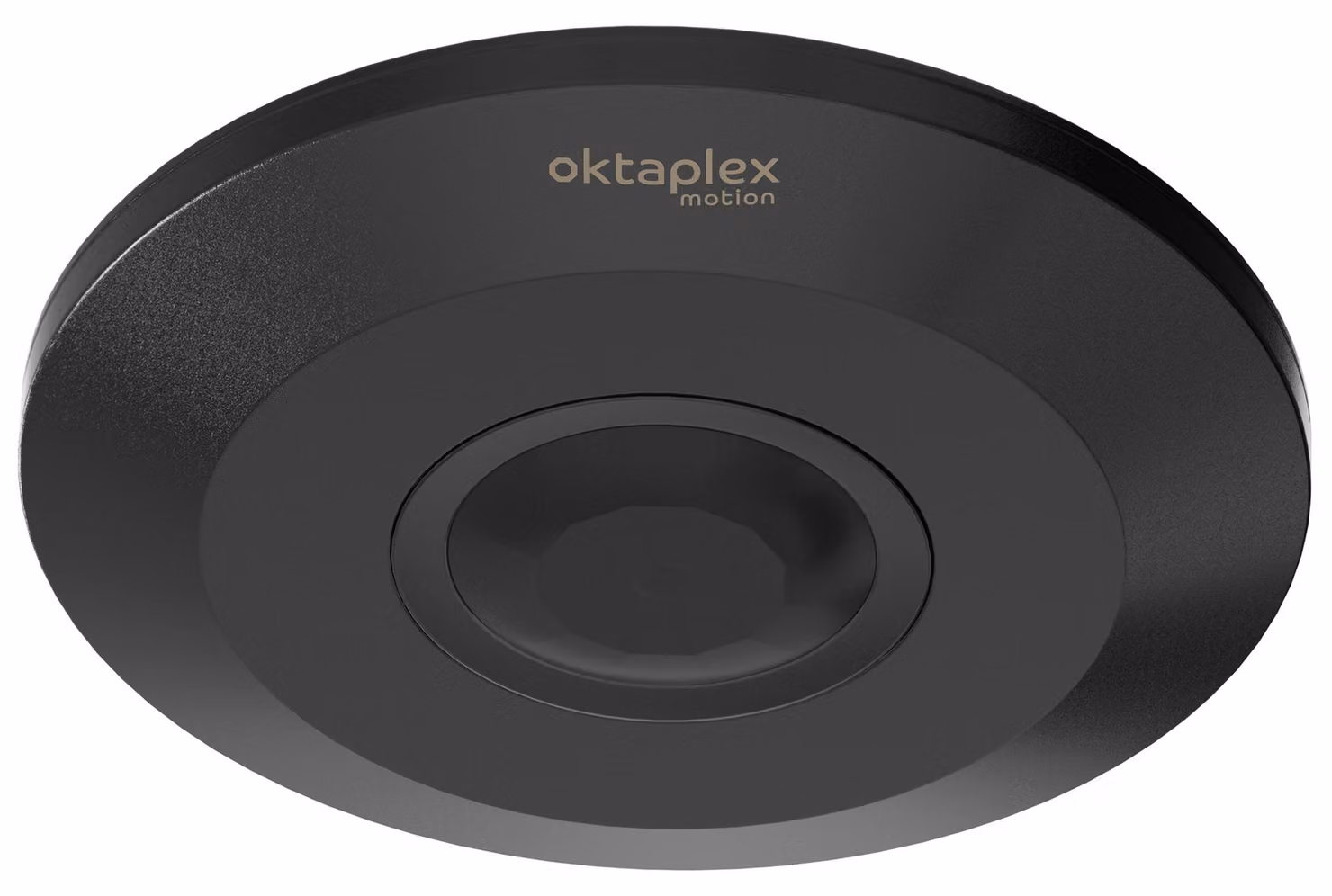 Oktaplex Ina – Sensore di movimento a soffitto, portata 360 gradi, colore nero con lente nera
