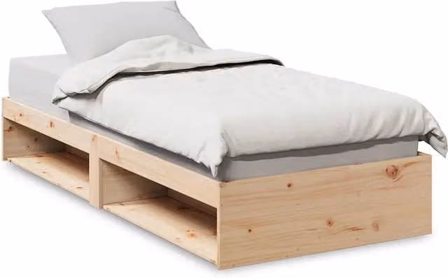 Letto singolo modello Dormeuse in legno massello di pino per adulti senza materasso L/P/H: 190 x 75 cm