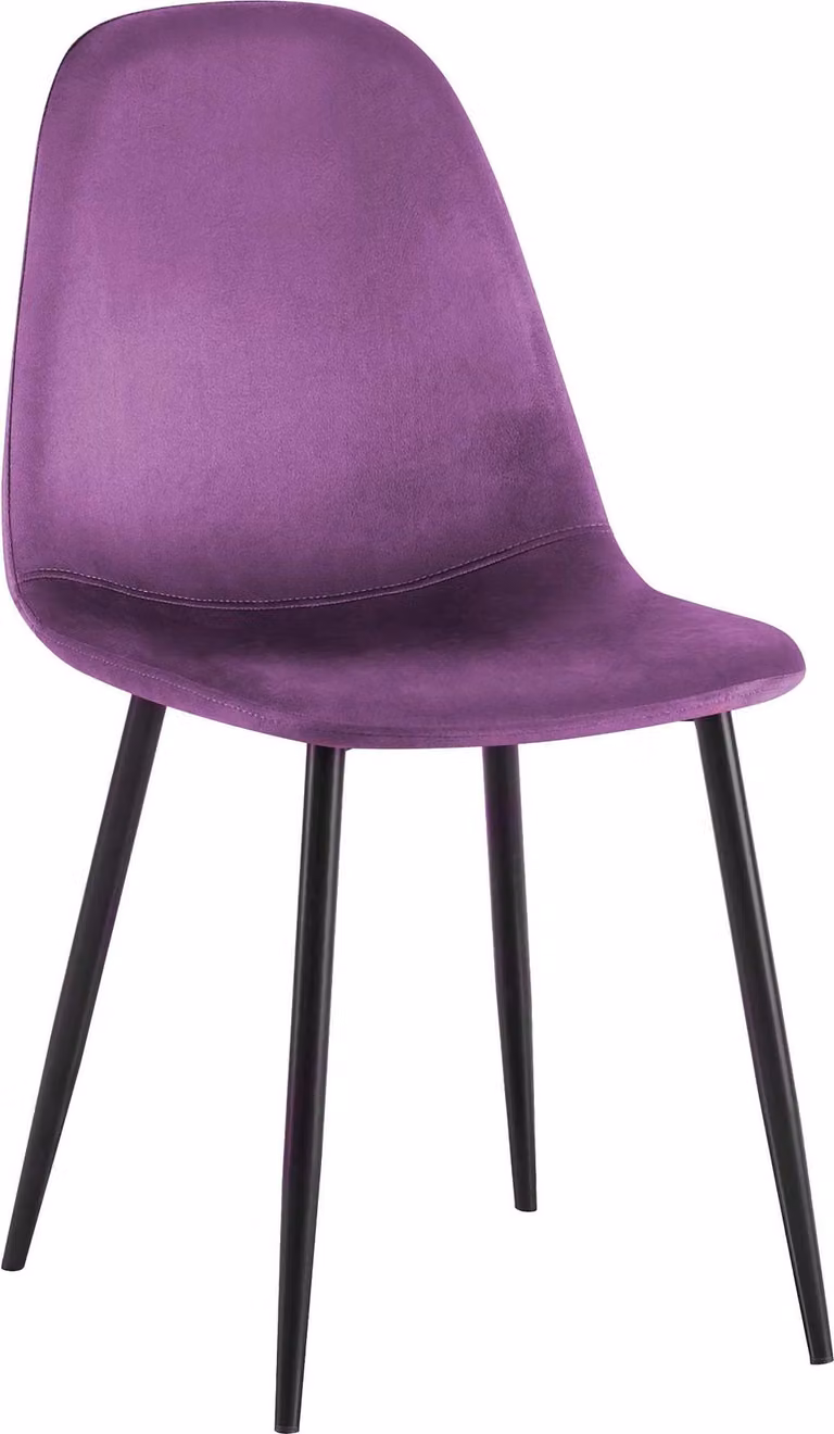 Sedia da pranzo Napier, imbottita con schienale, colore viola, materiale: velluto