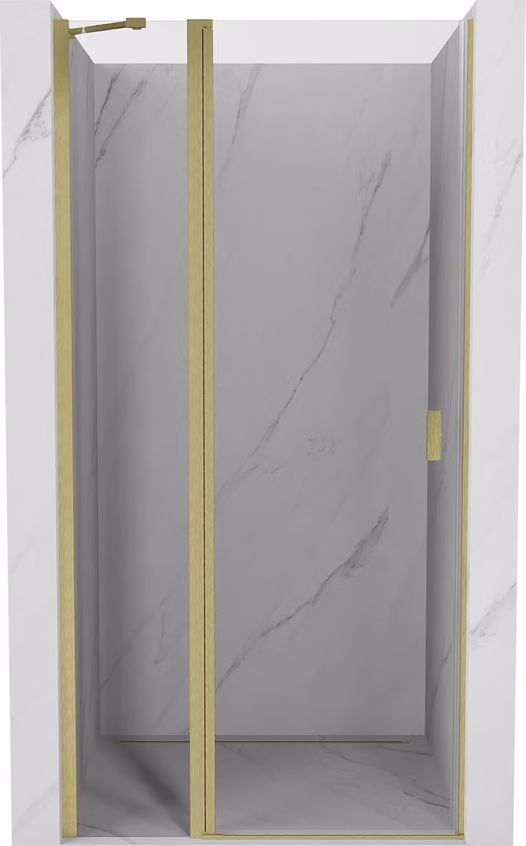 Mexen Mist porta doccia a battente 75 cm, trasparente, oro spazzolato - 8A4-075-000-55-00