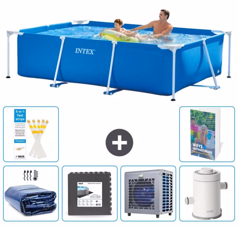 Piscina fuori terra rettangolare - 260x160x65 cm - composta da 5 elementi, modello S16