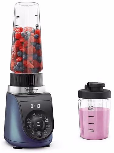 Frullatore Moulinex Blend Up LM19H4 Blu, Potenza 1000 W, Caraffa da 0,7 l in Tritan con Lame Powelix