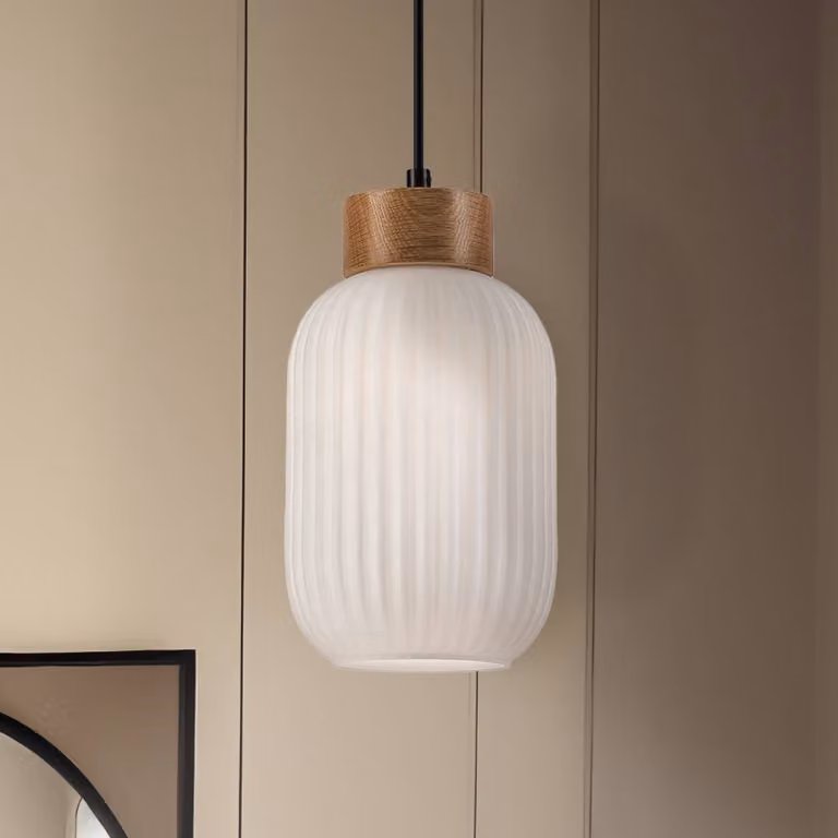 Lampada a sospensione in vetro Harmony Lamkur, dimmerabile, Bianco / Opale, Soggiorno / Sala da pranzo, Vetro, Scandinavo, Lampada a sospensione