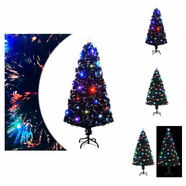 albero di Natale vidaXL con luci e supporto 150 cm in fibra di vetro - Alberi di Natale