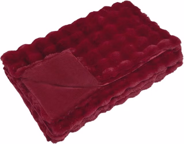 Coperta antiscivolo Olite in ecopelliccia rossa, L: 240 cm, P: 270 cm – 1