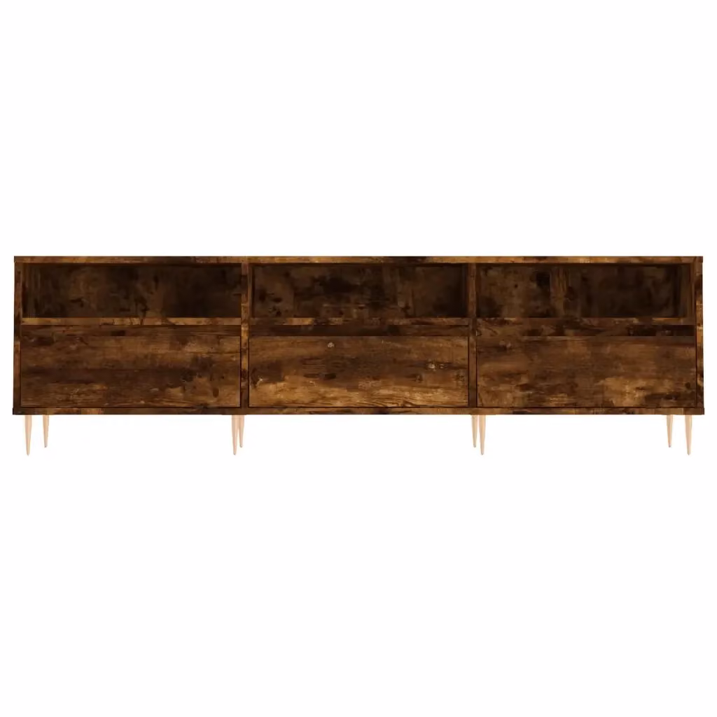 Mobile porta TV moderno HELLOSHOP26 in legno e metallo color marrone con ampio spazio contenitivo per soggiorno e camera da letto L: 150 cm, P: 30 cm, H: 44,5 cm – 2