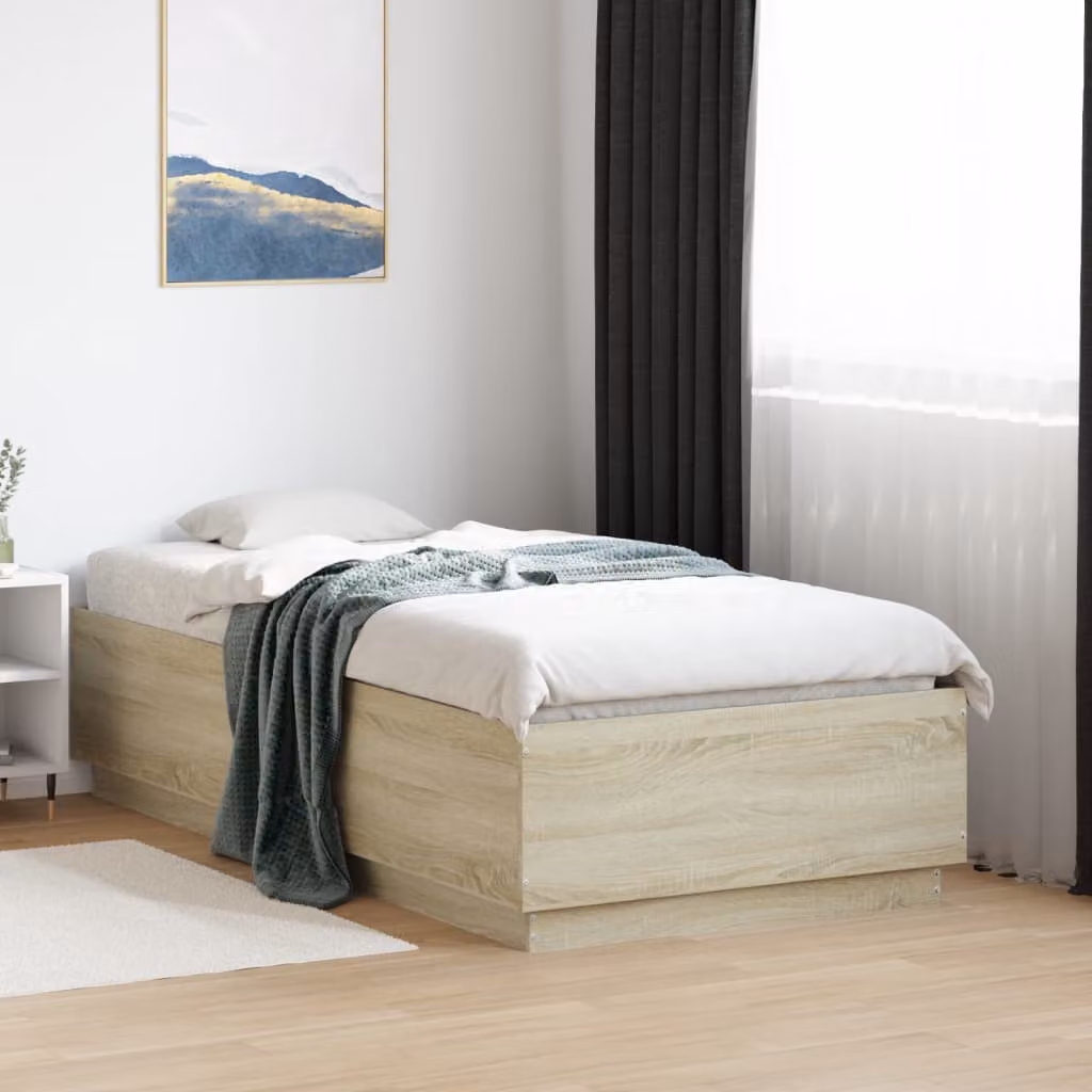 Giroletto vidaXL in legno multistrato color Rovere Sonoma, dimensioni 90 x 190 cm