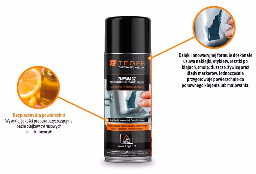 Solvente per la rimozione di etichette e adesivi, 400 ml, marca Teger