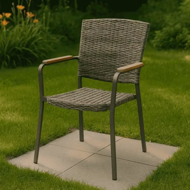 Sedia da pranzo SINTRA Dining in polyrattan e alluminio HARTMAN, impilabile e resistente alle intemperie, disponibile in antracite, marrone o grigio – 1