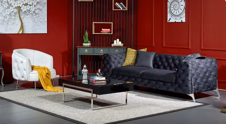 Wohnzimmer Sofagarnitur Chesterfield Sessel Luxus Couch Set Sofa 3 Sitze Sessel