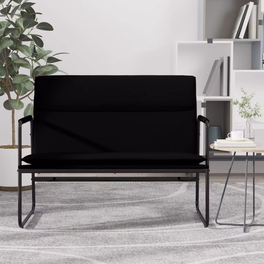 Panca moderna vidaXL in similpelle nera per soggiorno L: 100 cm, P: 64 cm, H: 80 cm