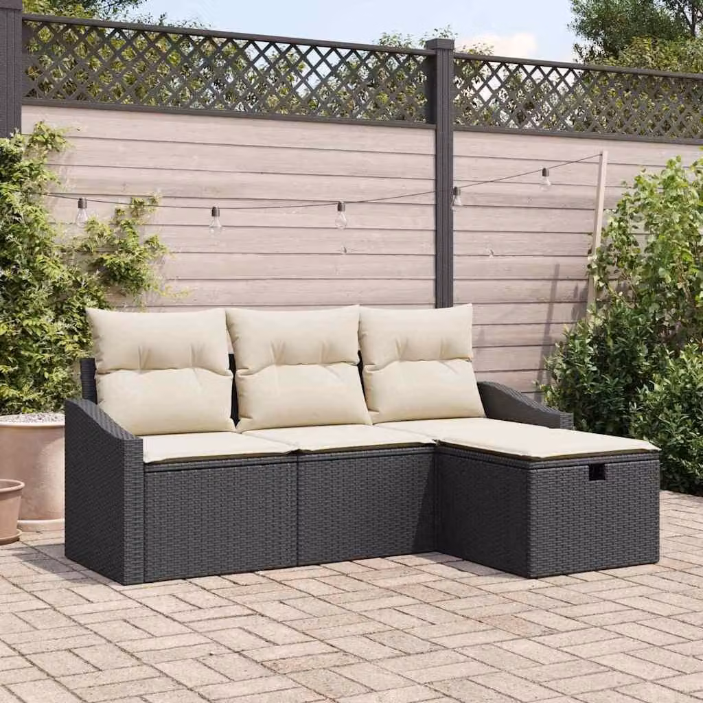 Maison Exclusive - Set di divani da salotto, 4 pezzi, in rattan sintetico