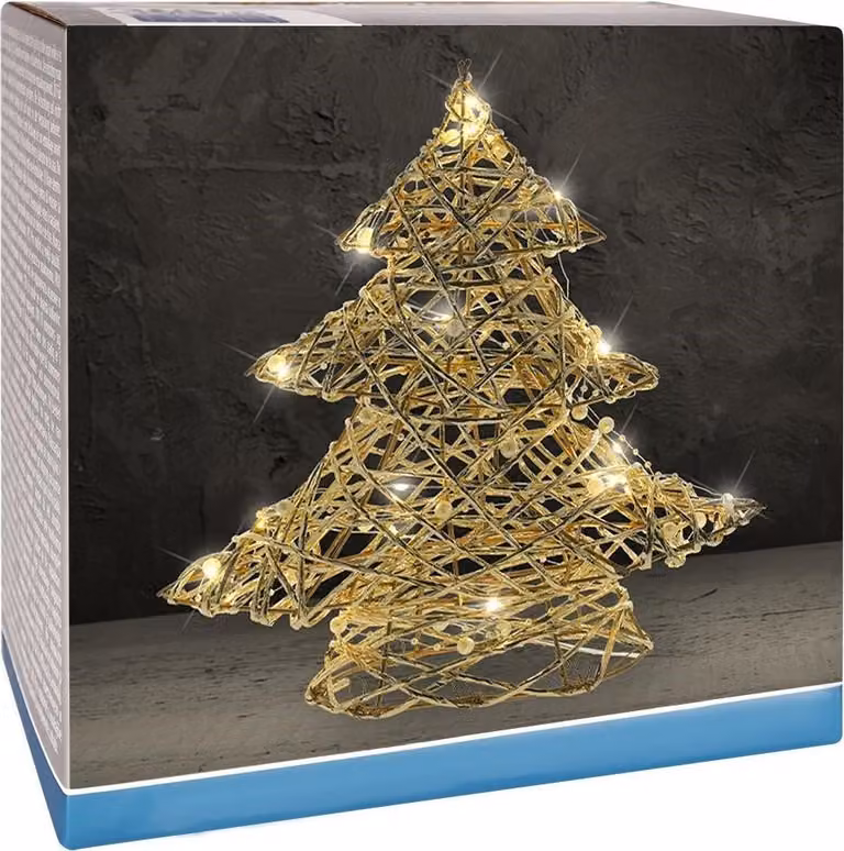 Albero 20 LED, decorazione natalizia, 30 cm, oro
