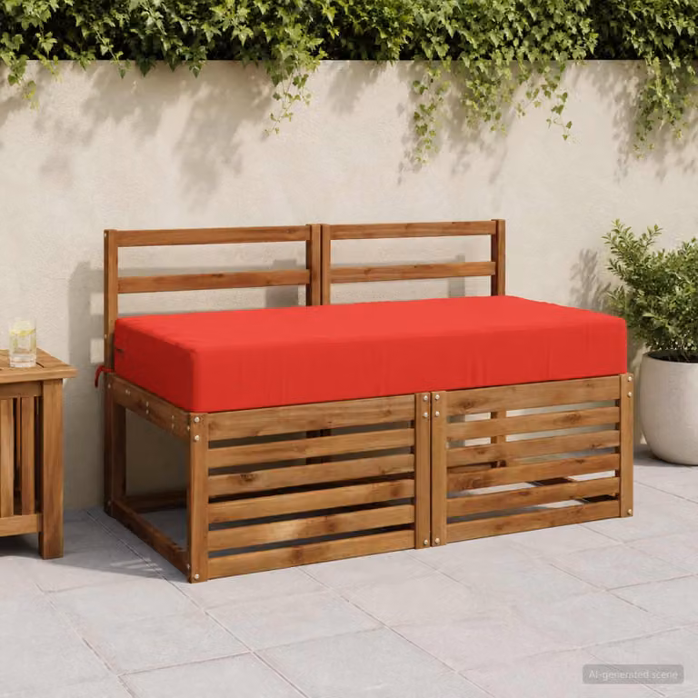 Cuscino per la seduta vidaXL SOEST in poliestere rosso con rivestimento lavabile e resistente ai raggi UV L: 80 cm, P: 80 cm, H: 15 cm