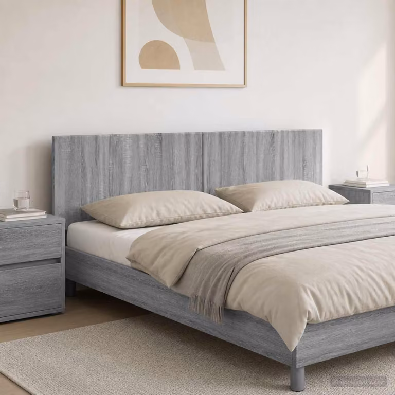 Testiera da muro vidaXL BREDA Sonoma grigio in legno ingegnerizzato con ripiano integrato