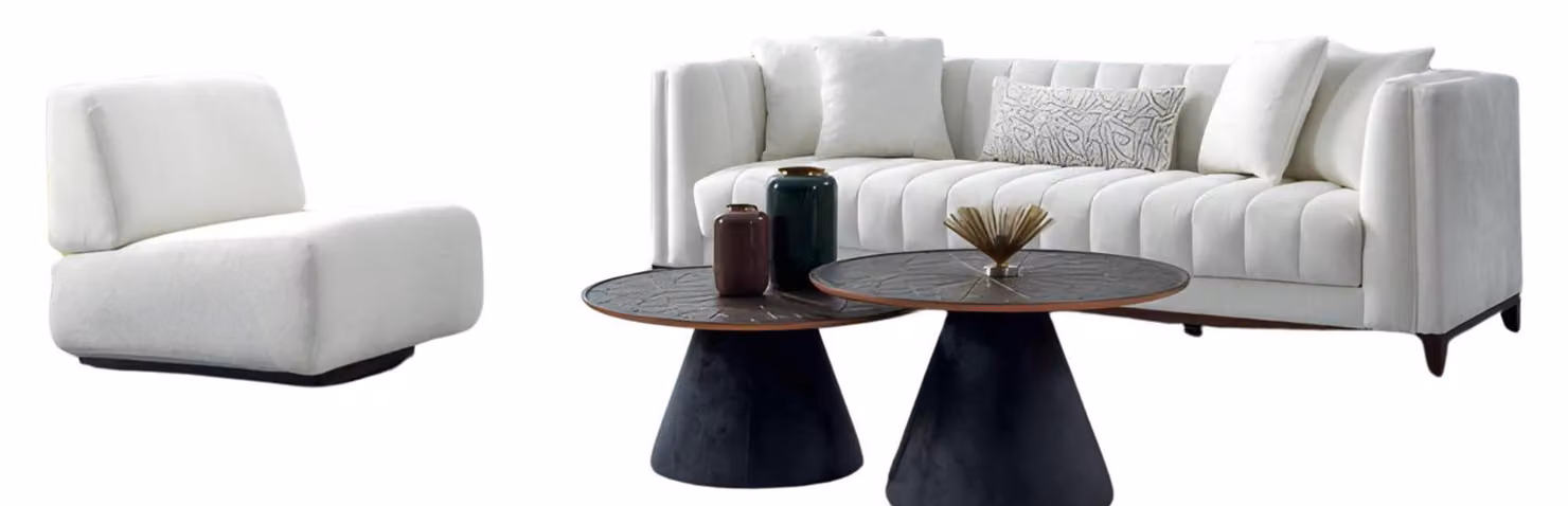 Luxus Wohnzimmer Komplett Weiß Dreisitzer Sofa Sofagarnitur Sessel Set