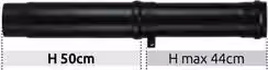 Tubo canna fumaria telescopico PELLET LINE Nero opaco PN843 H: 94 cm, L: 8 cm, P: 50 cm