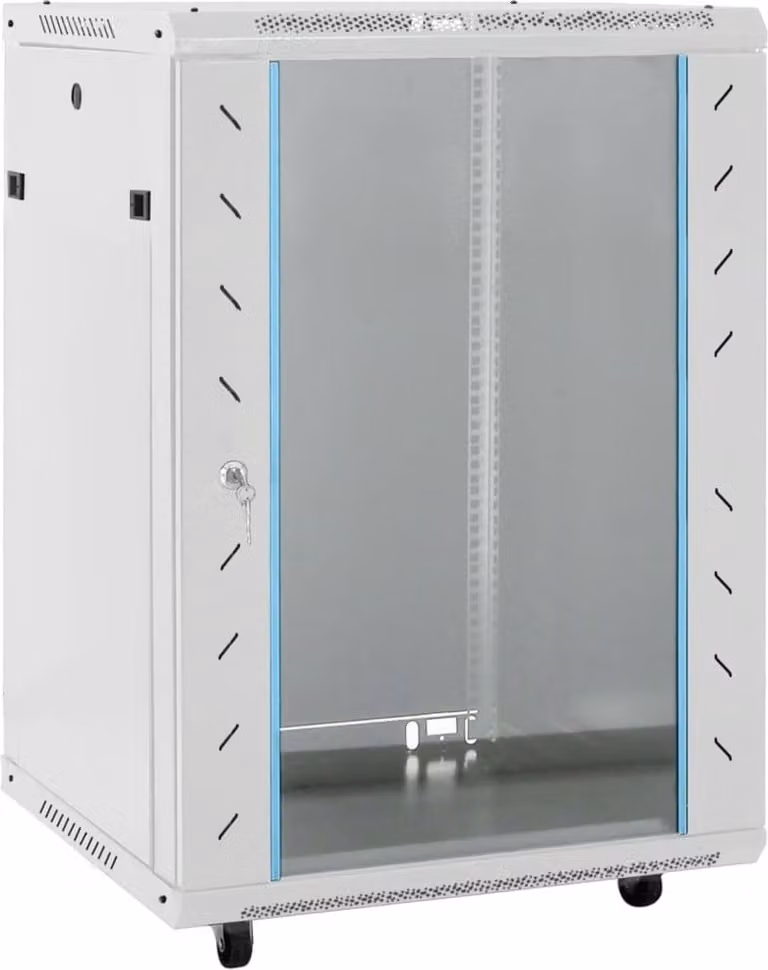 Armadietto di Rete 15U con Ruote Girevole 19" IP20 60x45x86 cm