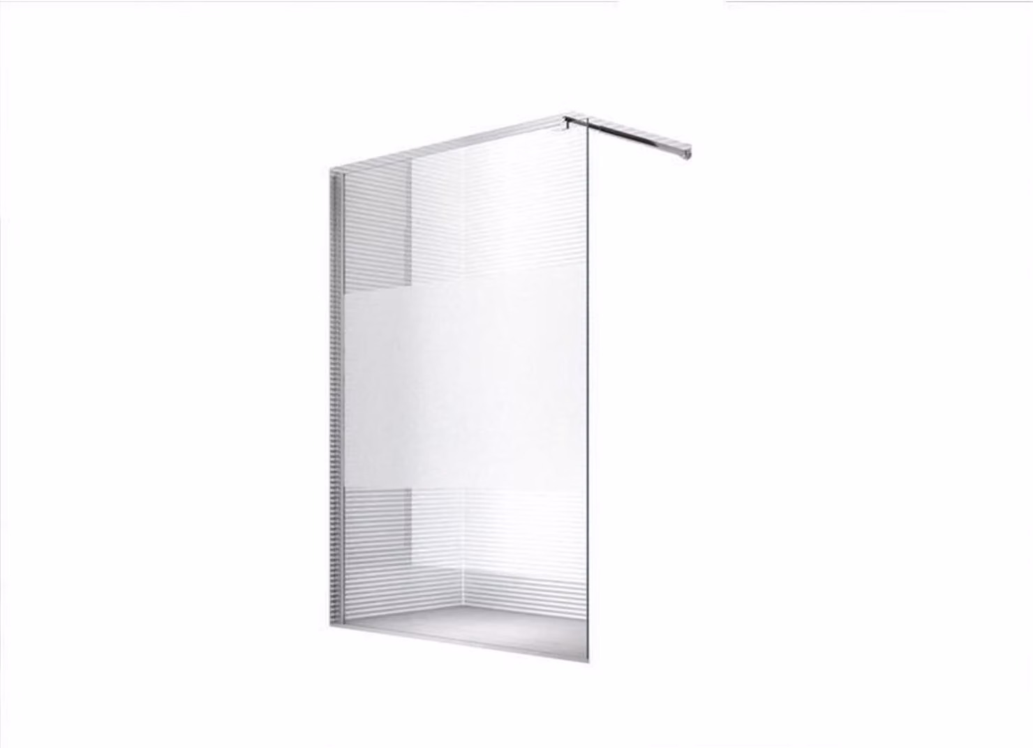 Glaszentrum Hagen - cabina doccia 140x200cm "EVA" - strisce di vetro smerigliato ESG 10mm per cabina doccia
