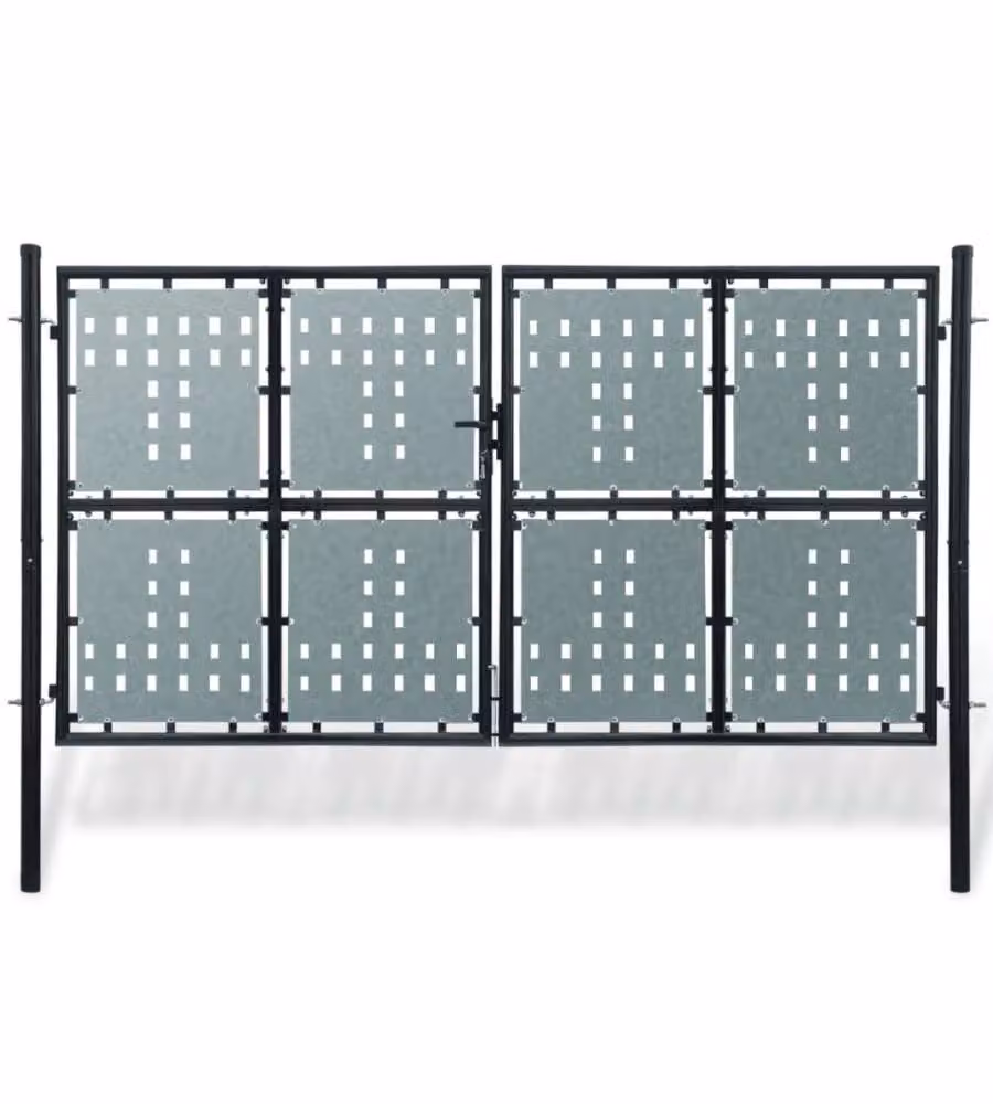 Cancello per Recinzione Singolo Nero 300 x 200 cm