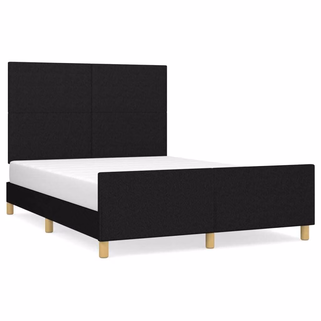 Giroletto senza Materasso Nero 140x190 cm in Tessuto