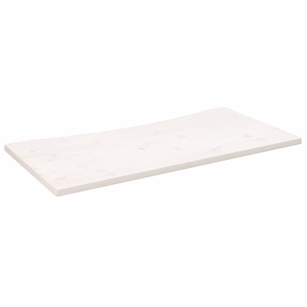 Piano Scrivania Bianco 100x50x2,5 cm in Legno Massello di Pino
