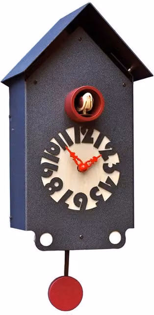 Orologio a Cucù da Parete 17X30X12Cm Pirondini Italia Casetta Nero Graffite
