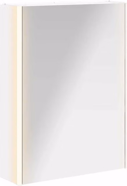 Armadio da bagno con specchio e illuminazione LED vidaXL, Bianco lucido, L: 53,5 cm, P: 15,5 cm, H: 70 cm – 1
