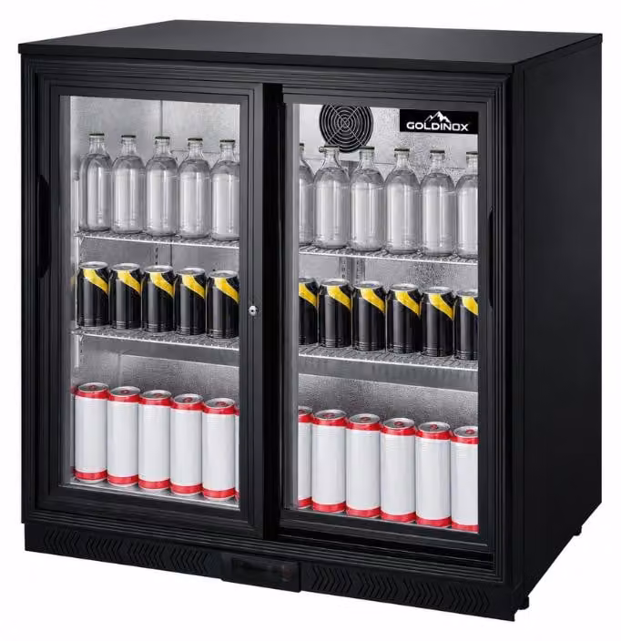 Retrobar con 2 ante scorrevoli in vetro, modello PREMIUM - GOLDINOX