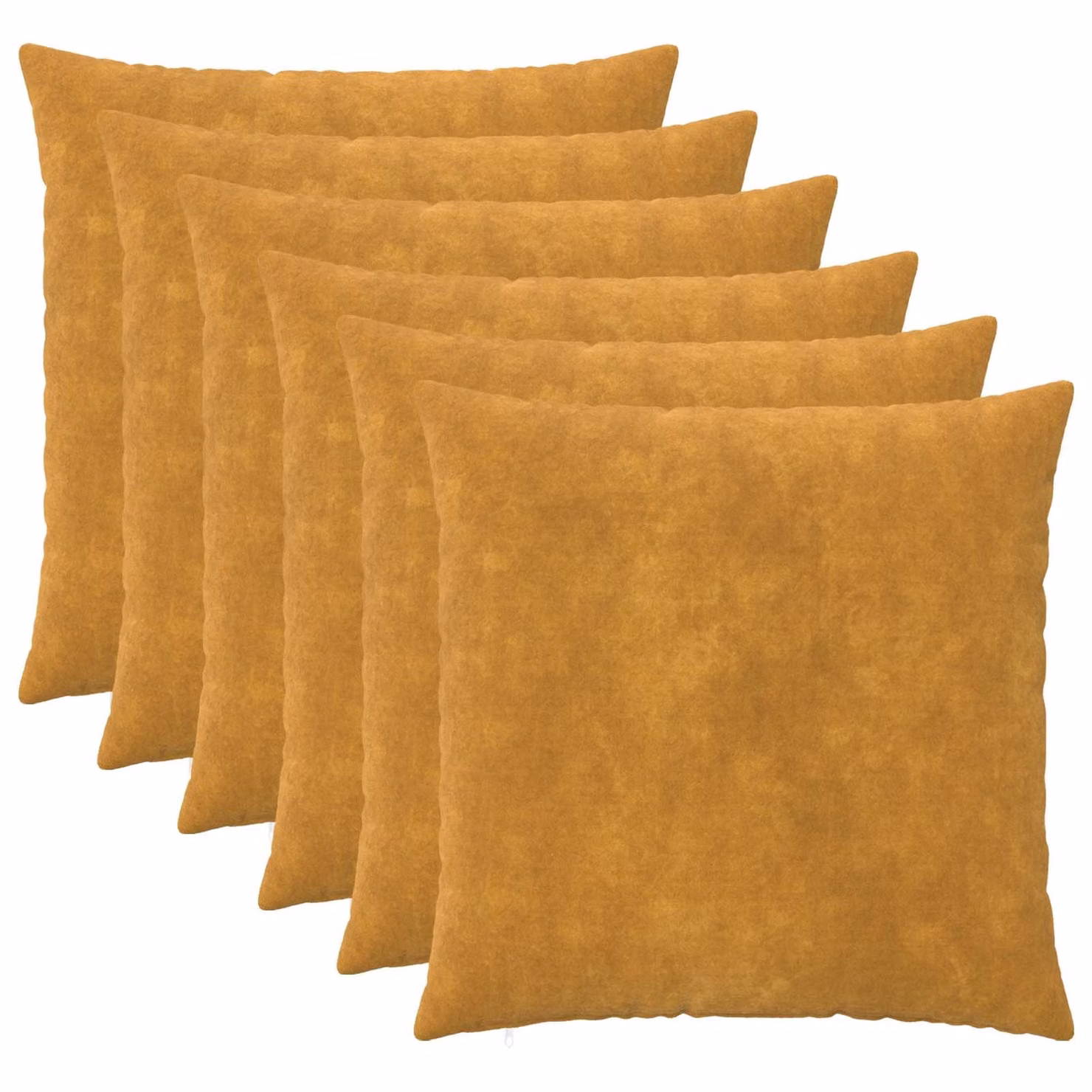 Set di 6 federe vidaXL HEERLEN gialle in microfibra, L 55 cm x P 55 cm