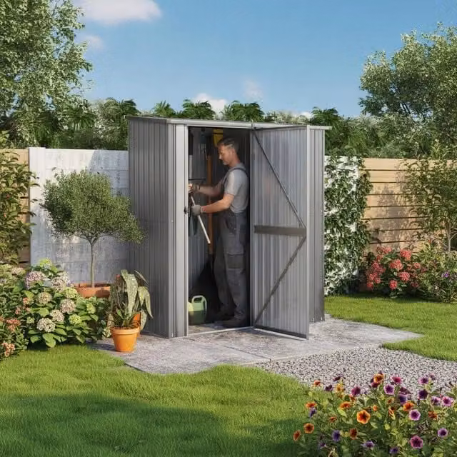 Garden Shed, Grey, 180.5x97x209.5 Cm, Galvanized Steel