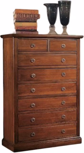 Cassettiera con 8 cassetti in legno stile arte povera Mobili 2G tinta noce L: 86 cm, P: 45 cm, H: 129 cm