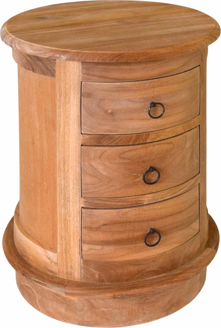Comodino in teak massello, dimensioni 60x45 cm, modello Burgsvik, resistente agli agenti atmosferici
