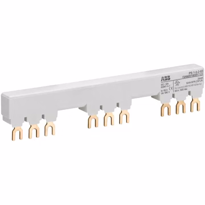 Contatto Stotz PS1-3-2-65, barra collettrice trifase per 3 MS116 / MS132 con 2 HK/SK, Ie=65 A, 1SAM201906R1123