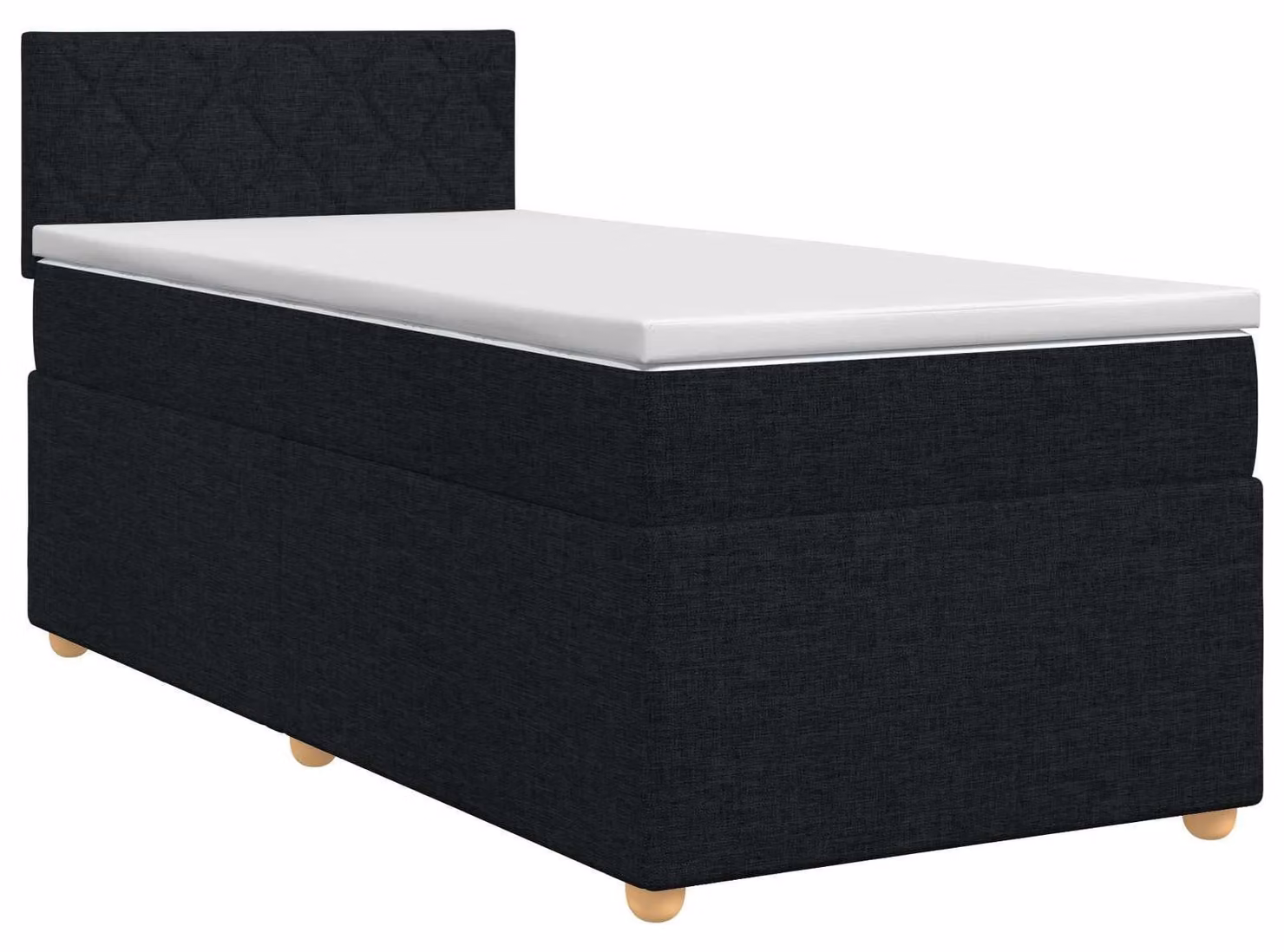 Letto a molle con materasso nero 90 x 200 cm in tessuto