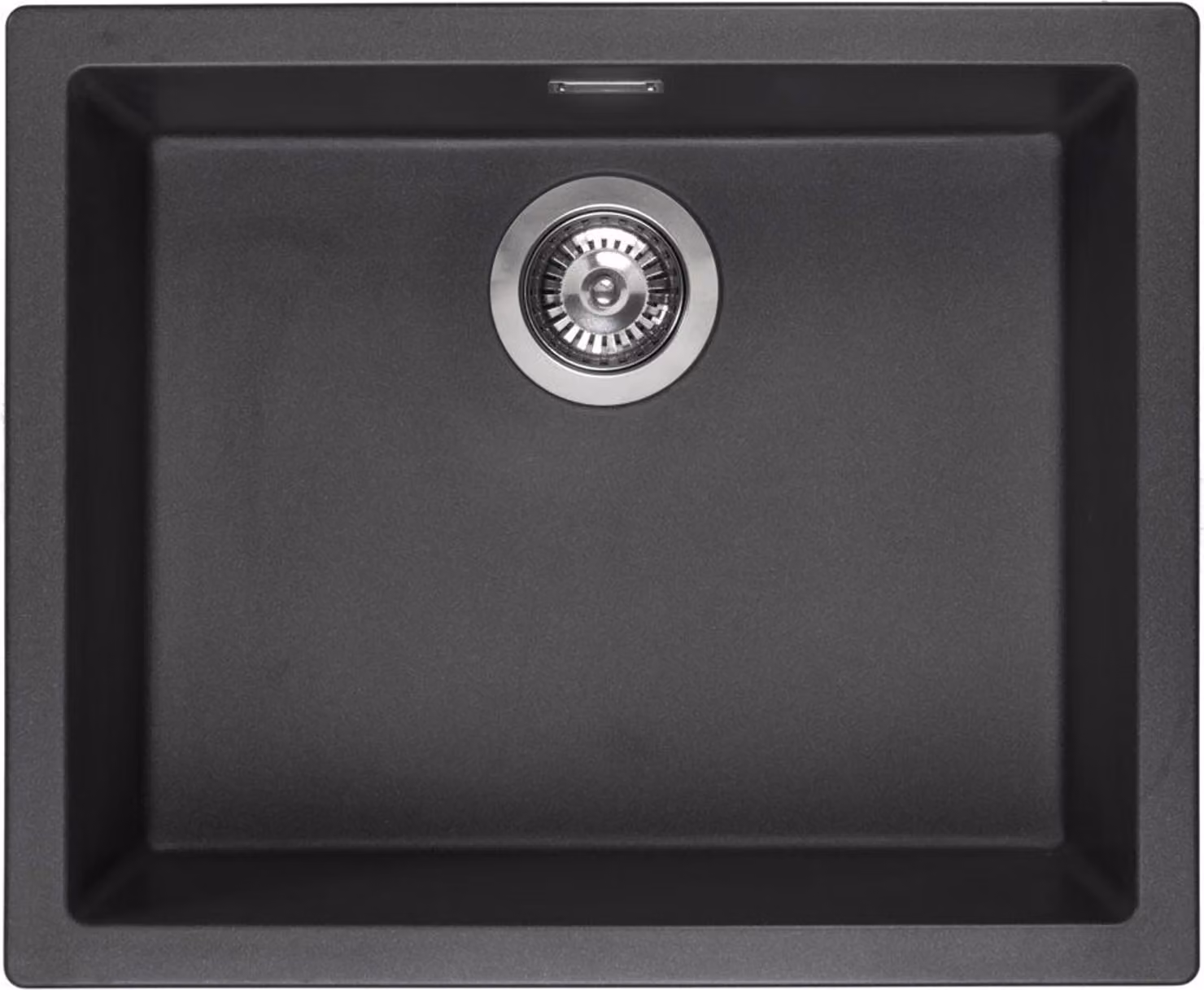 Reginox R30844 Lavello Regi in granito AMSTERDAM 50 Black Silvery da 60 cm di larghezza del mobile / Lavello top / Sottopiano / Lavello da incasso