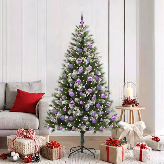 Albero di Natale artificiale imbiancato vidaXL verde e bianco H: 180 cm, L: 102 cm, P: 102 cm